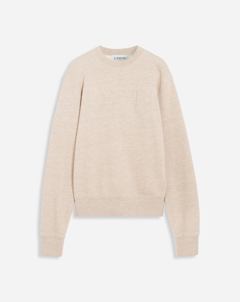Lanvin Embossed Sweatshirt Tröjor Herr Beige | ZP29-7039Z2