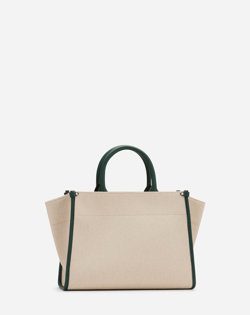 Lanvin Embroidered Canvas In&Out Bag Sm Toteväska Herr Gröna Blå | GJ92-9812Y1