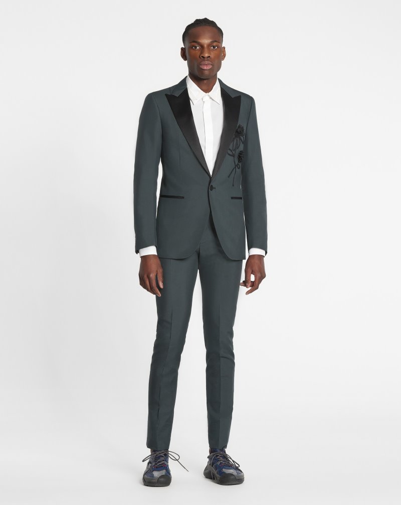 Lanvin Embroidered Jacket Jackor Herr Mörkgröna | PF32-6542M3