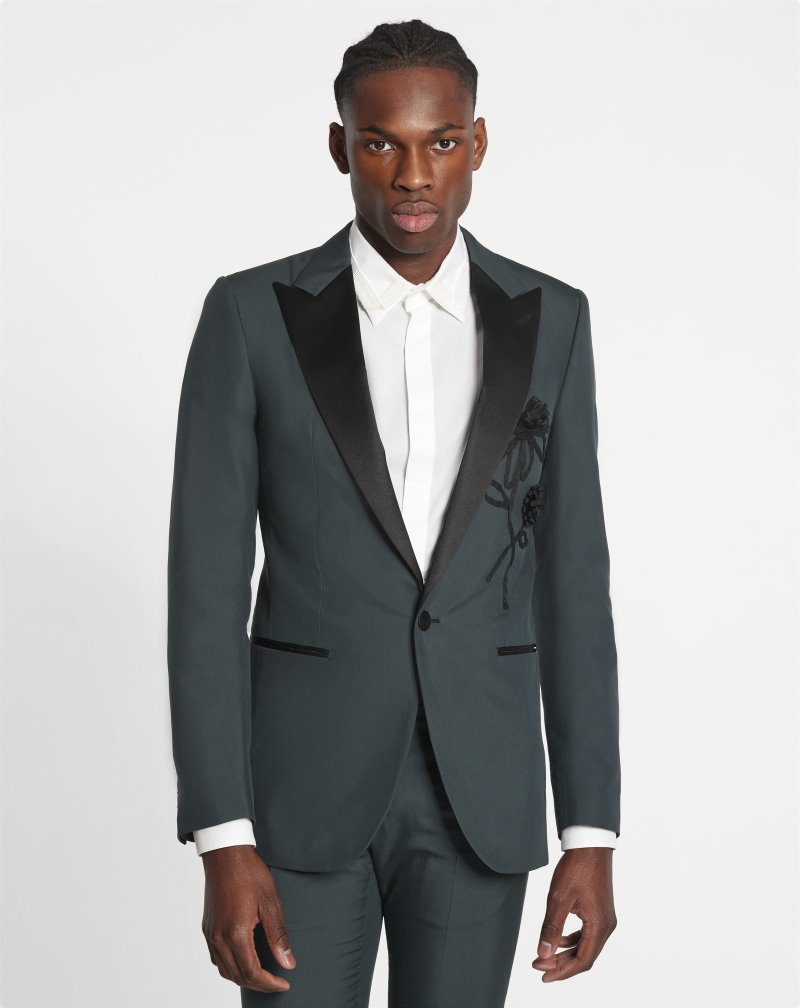Lanvin Embroidered Jacket Jackor Herr Mörkgröna | PF32-6542M3