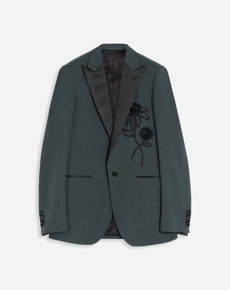 Lanvin Embroidered Jacket Jackor Herr Mörkgröna | PF32-6542M3