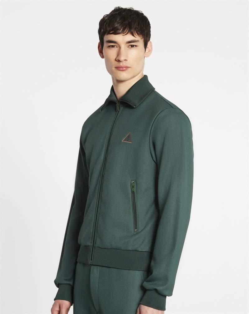 Lanvin Embroidered Jacket With Lanvin Triangle Logo Jackor Herr Mörkgröna | FA70-4430U8
