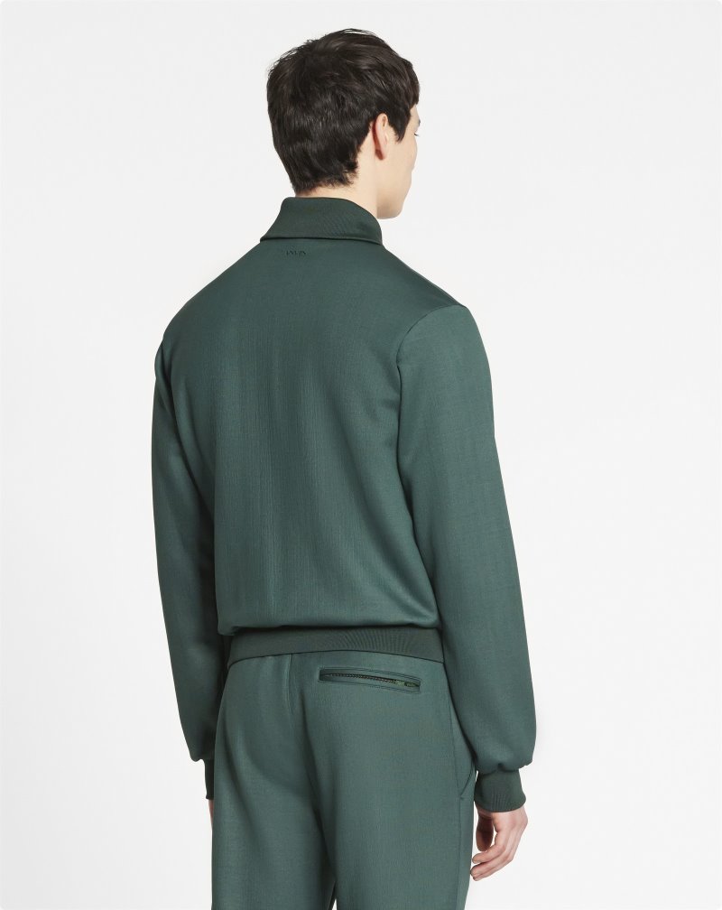 Lanvin Embroidered Jacket With Lanvin Triangle Logo Jackor Herr Mörkgröna | FA70-4430U8