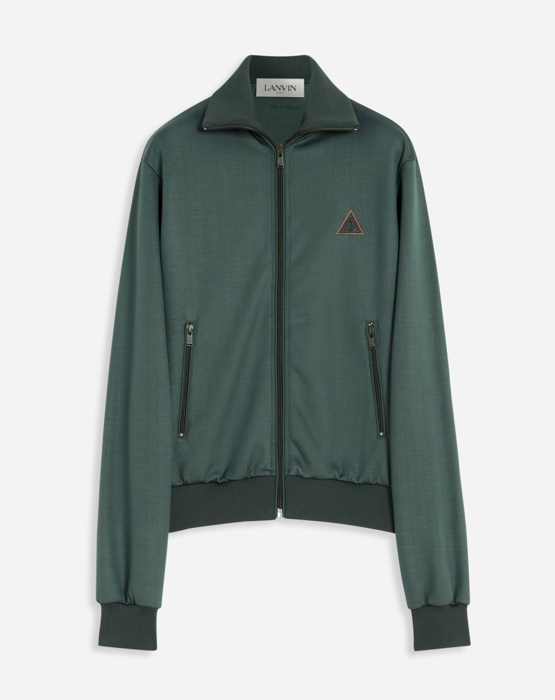 Lanvin Embroidered Jacket With Lanvin Triangle Logo Jackor Herr Mörkgröna | FA70-4430U8