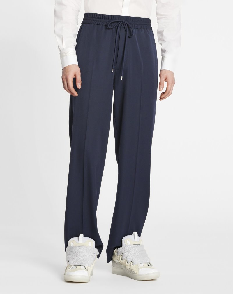 Lanvin Embroidered Jl3d Sweatpants Byxor Herr Blå | LX85-6175T1