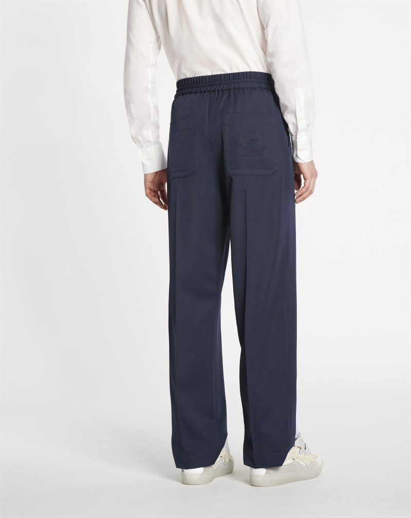 Lanvin Embroidered Jl3d Sweatpants Byxor Herr Blå | LX85-6175T1