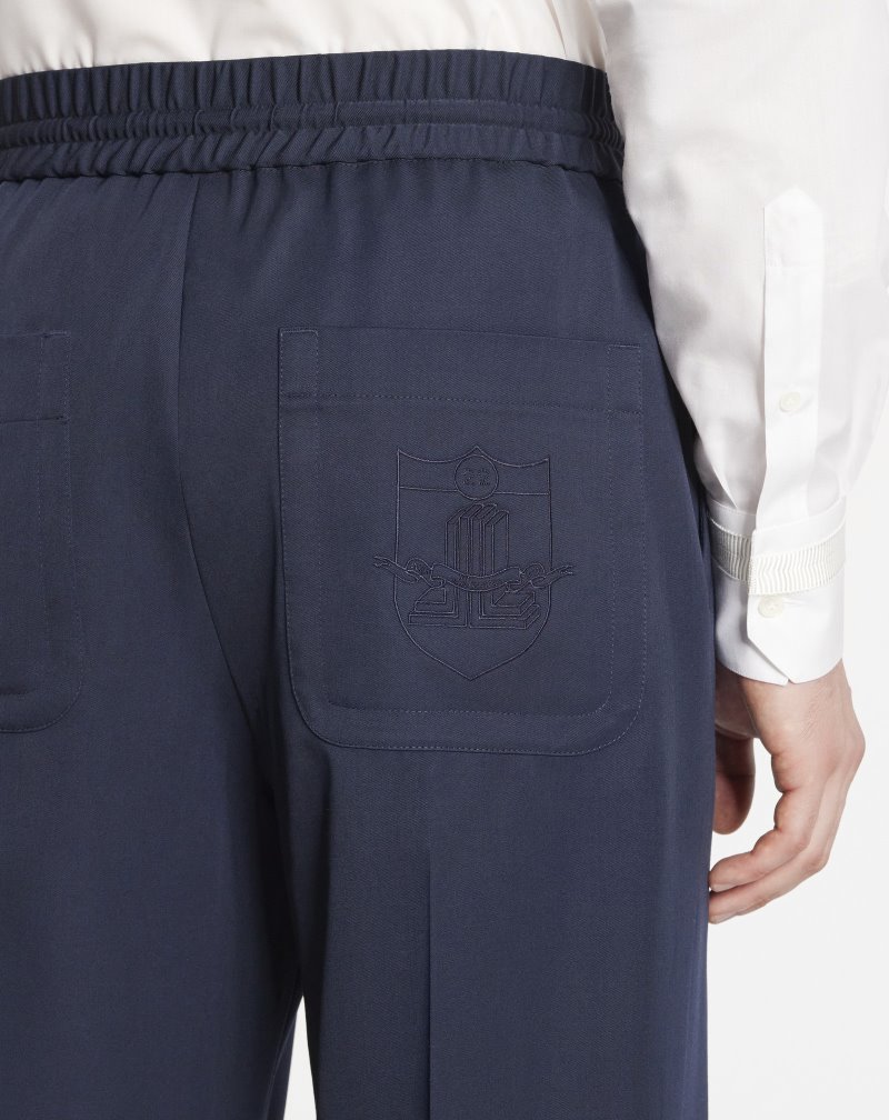 Lanvin Embroidered Jl3d Sweatpants Byxor Herr Blå | LX85-6175T1
