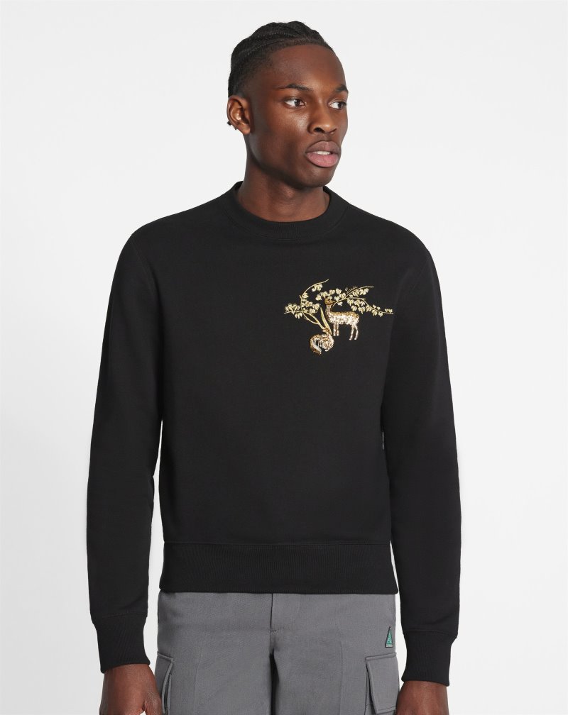 Lanvin Embroidered Sweatshirt Tröjor Herr Svarta | DI26-8656W6