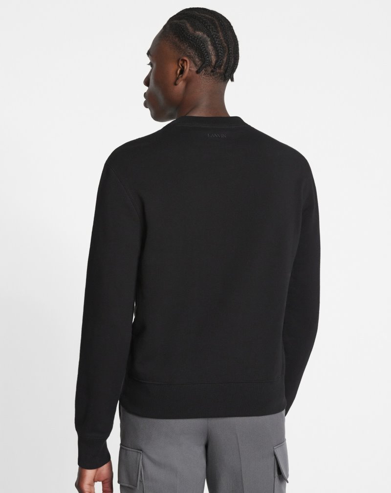 Lanvin Embroidered Sweatshirt Tröjor Herr Svarta | DI26-8656W6