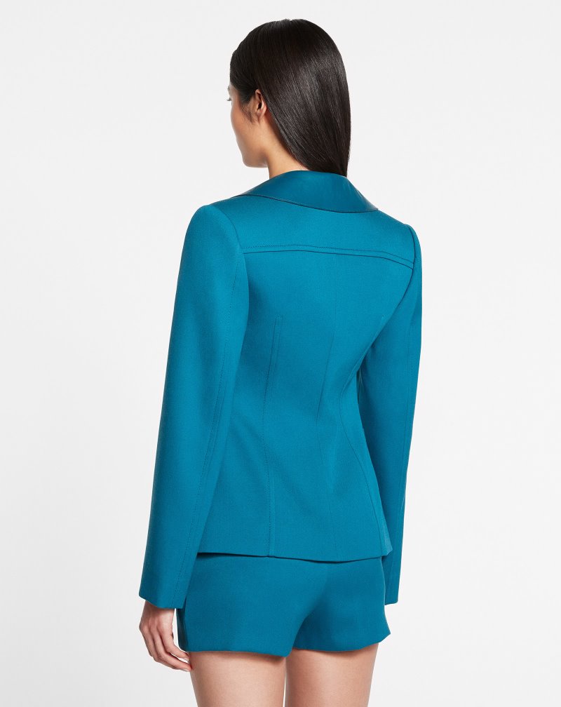 Lanvin Fitted Jacket With Removable Collar Jackor Dam Blå | YI97-3027E4