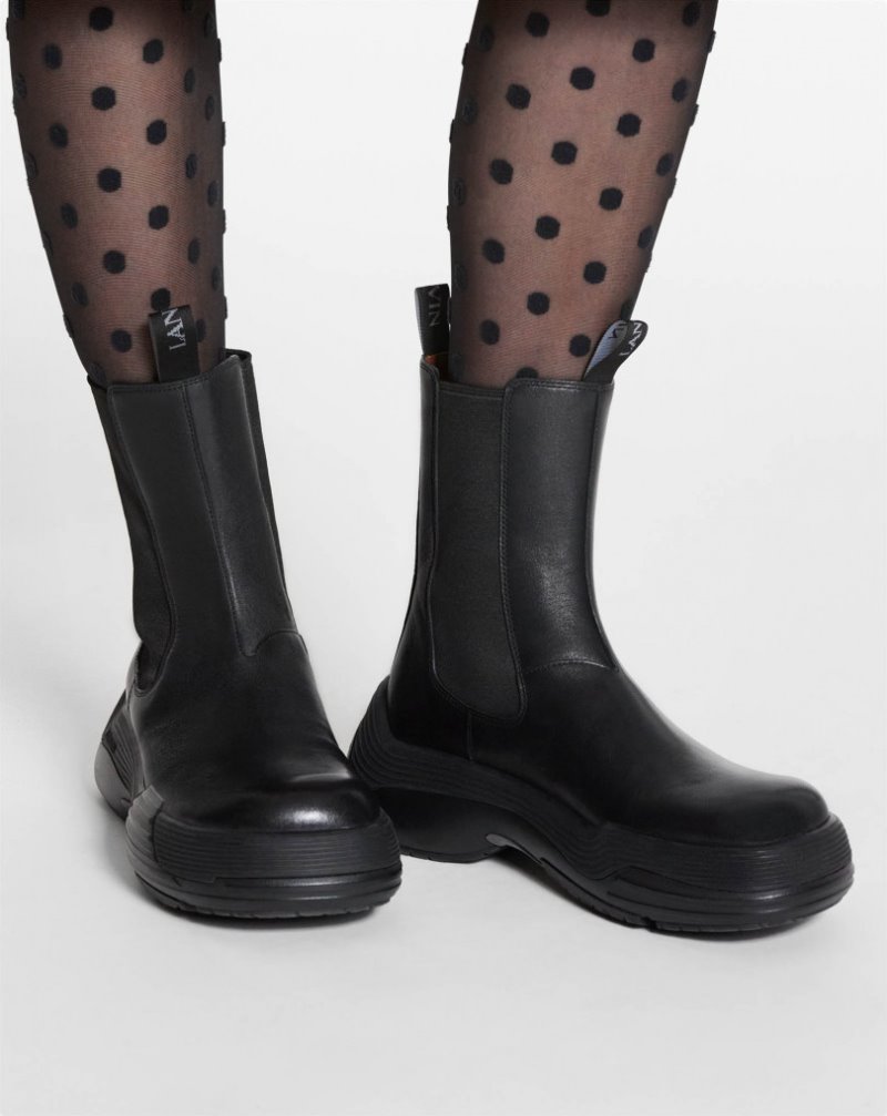 Lanvin Flash-x Bold Läder Boots Stövlar Dam Svarta Svarta | DJ70-7390U0