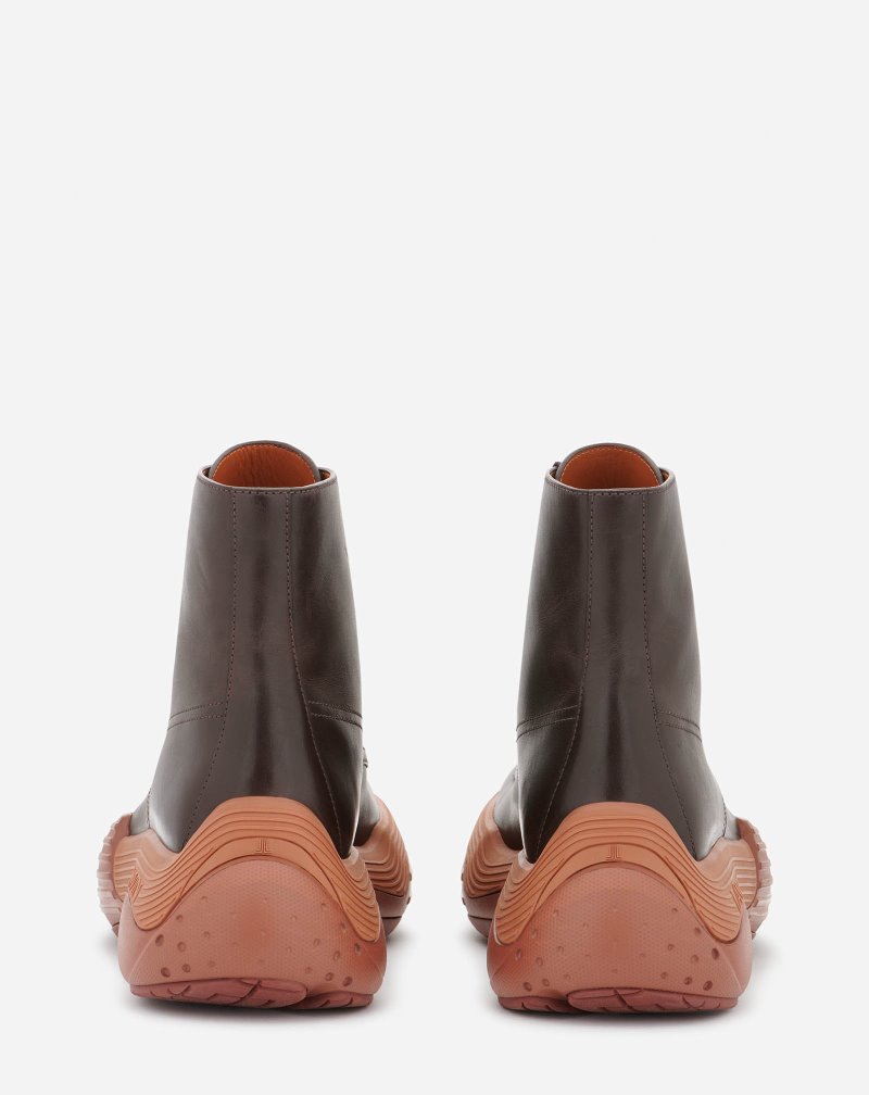 Lanvin Flash-x Bold Leather Lace-up Boots Stövlar Herr Bruna Bruna | CN02-0432W4