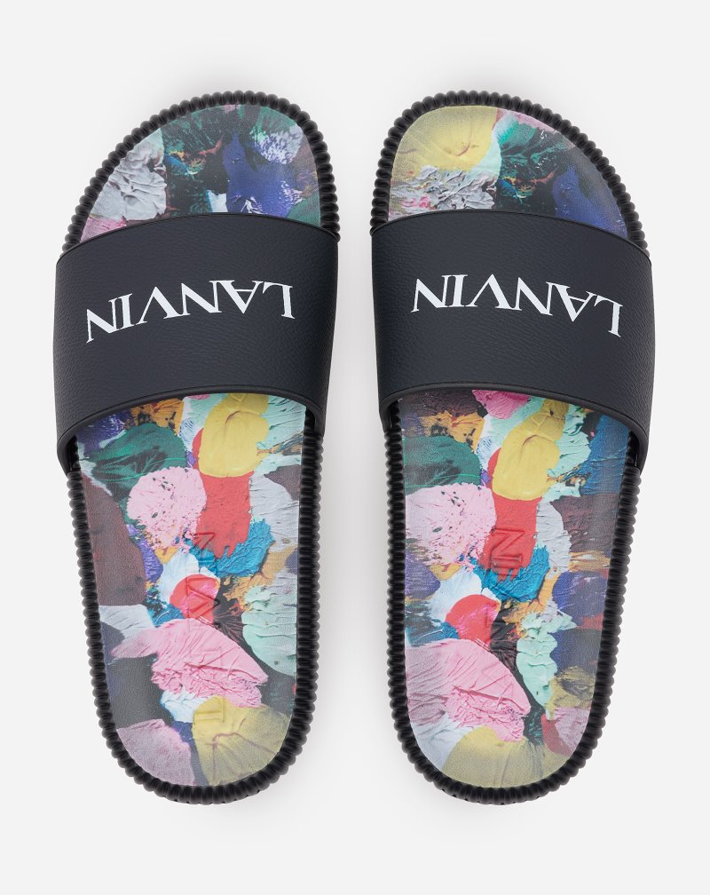 Lanvin Gallery Dept. X Lanvin Arpège Slides  Badtofflor Herr Svarta | AU15-9455H4