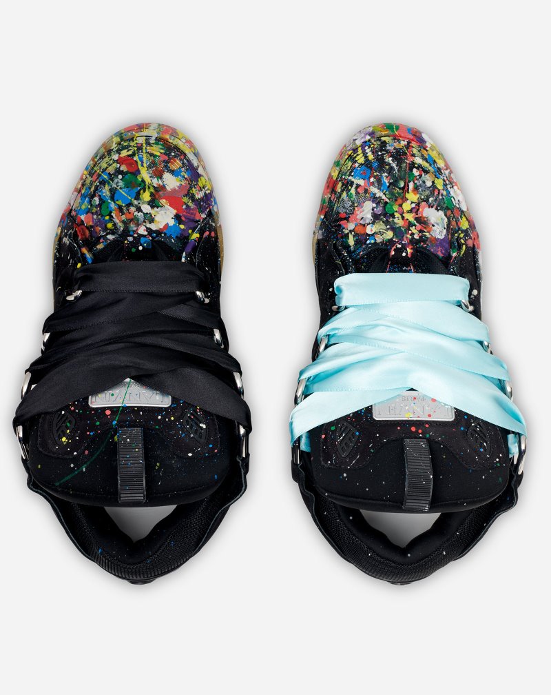 Lanvin Gallery Dept. X Lanvin Leather Curb Sneakers Sneakers Dam Svarta | KN99-0299T4