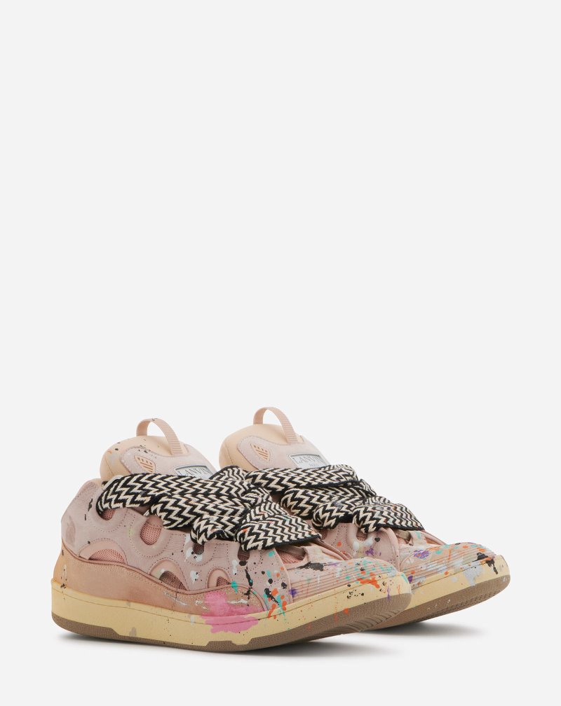 Lanvin Gallery Dept. X Lanvin Leather Curb Sneakers Sneakers Herr Rosa | JY70-7950G3
