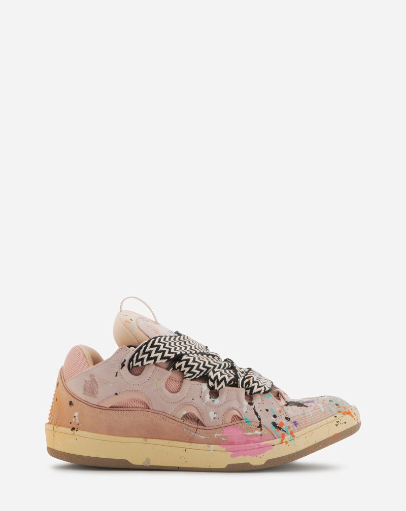 Lanvin Gallery Dept. X Lanvin Leather Curb Sneakers Sneakers Herr Rosa | JY70-7950G3