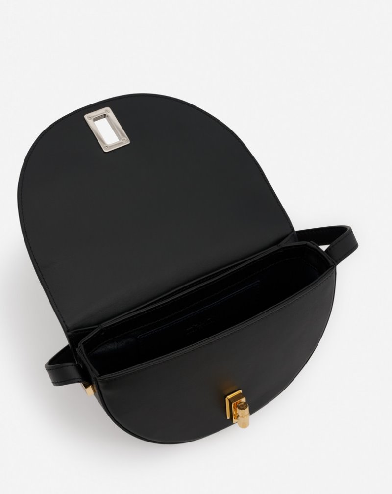 Lanvin Happymoon Leather Crossbody Bag Sm Crossbody Väska Dam Svarta | TJ79-3749I6