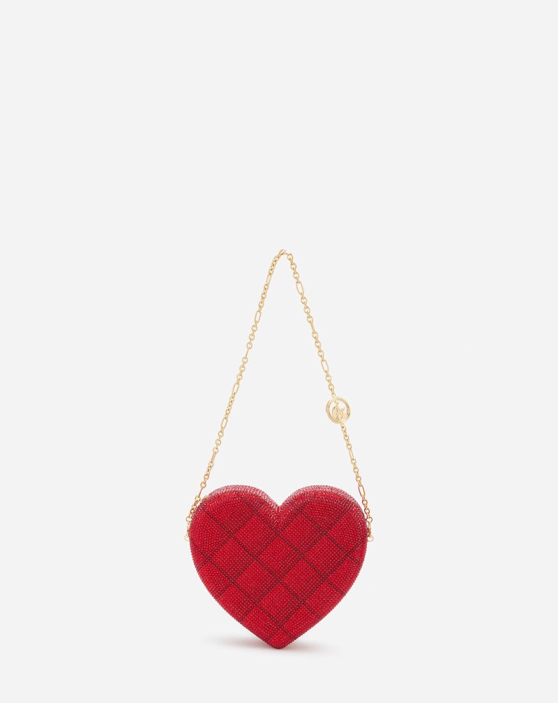 Lanvin Heart Minaudiere X Judith Leiber Väskor Dam Röda Rosa | TB18-8948F0