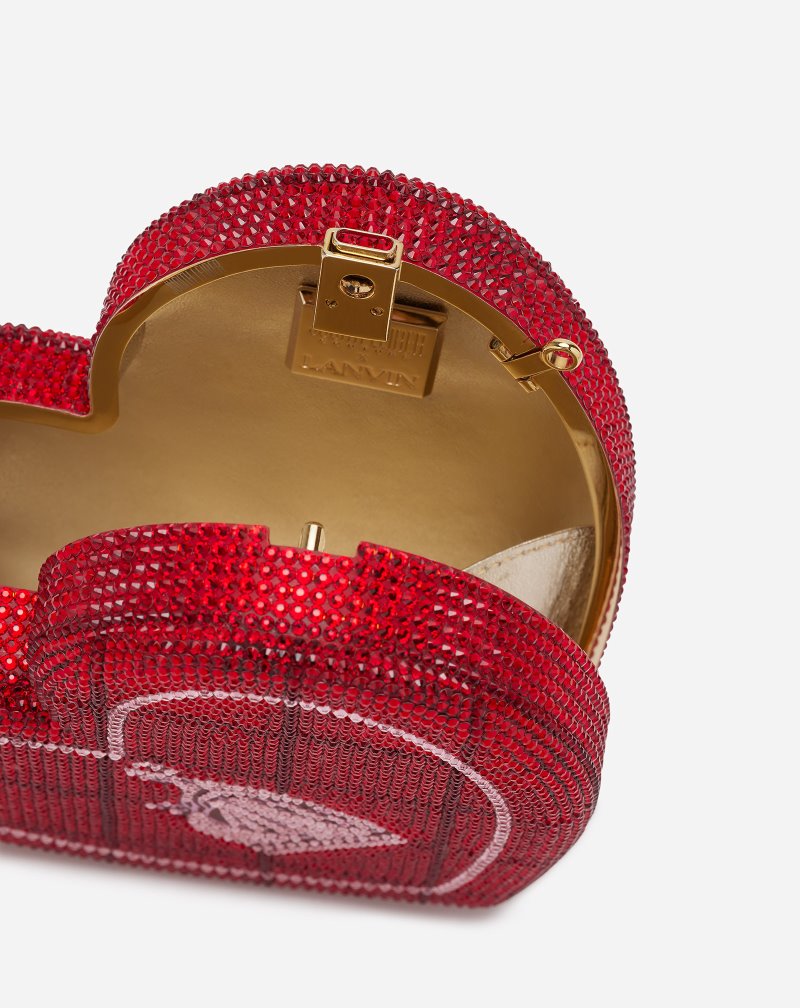 Lanvin Heart Minaudiere X Judith Leiber Väskor Dam Röda Rosa | TB18-8948F0