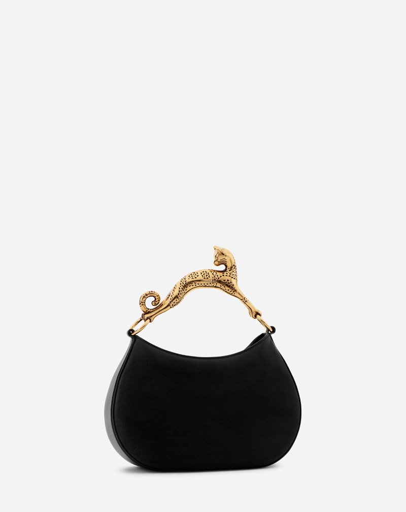 Lanvin Hobo Cat Bag Sm In Lamb Leather Hobo Väska Dam Svarta | CE01-8061Z5