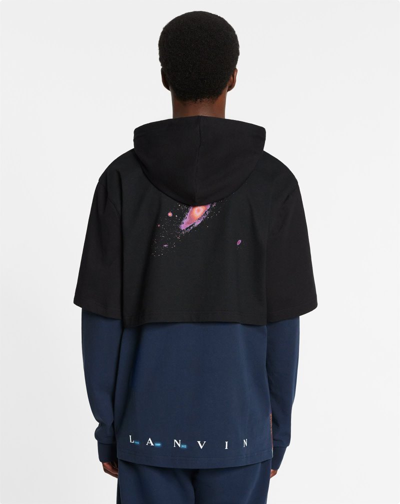 Lanvin Hooded Sweater With Sci-fi Print Tröjor Herr Svarta | NN08-7788M7