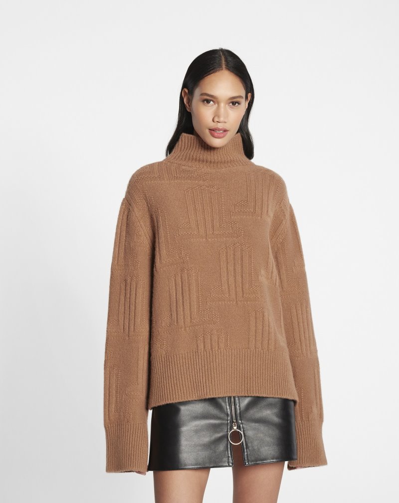 Lanvin Jl3d Cashmere Sweater Tröjor Dam Beige | CM26-5506R5