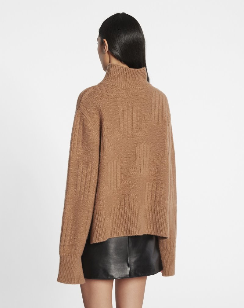 Lanvin Jl3d Cashmere Sweater Tröjor Dam Beige | CM26-5506R5