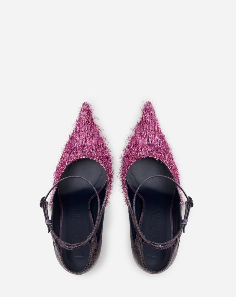 Lanvin Leather And Lurex Rita Pumps Klackar Dam Rosa | FJ37-3917P9