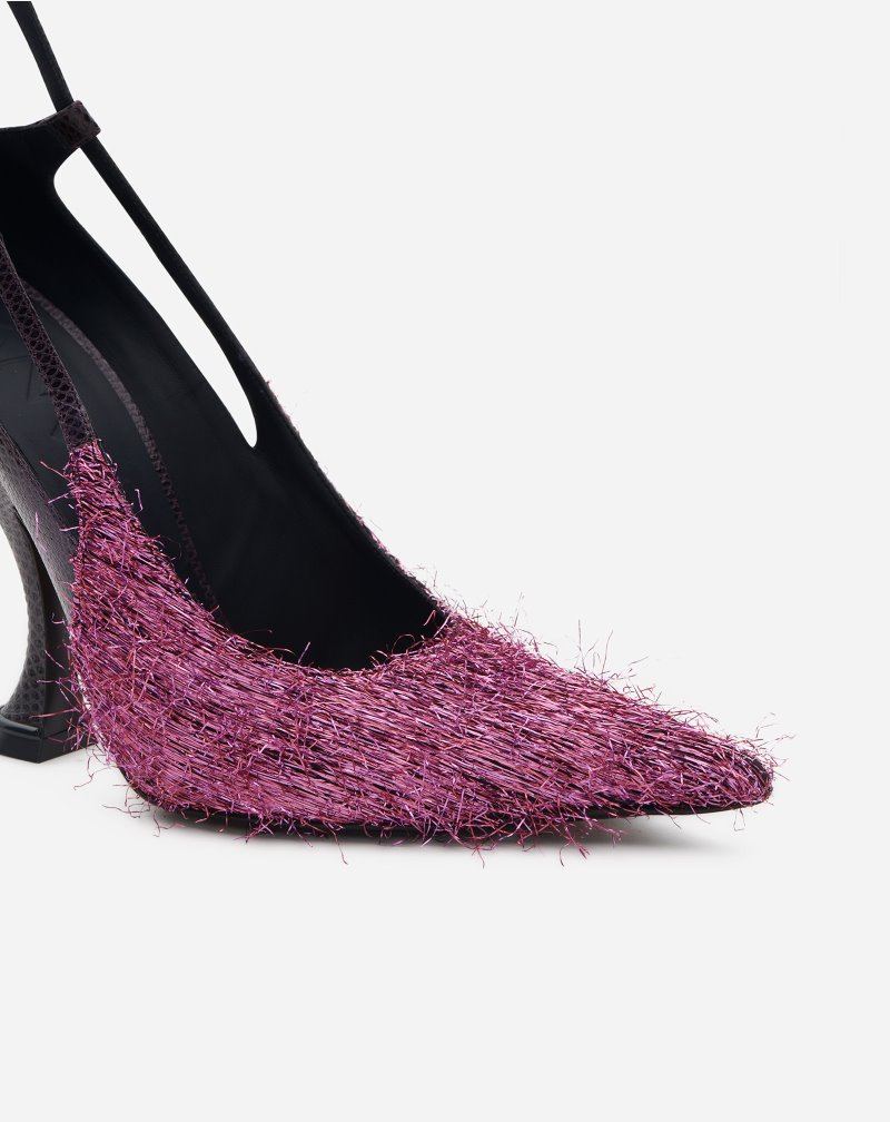 Lanvin Leather And Lurex Rita Pumps Klackar Dam Rosa | FJ37-3917P9