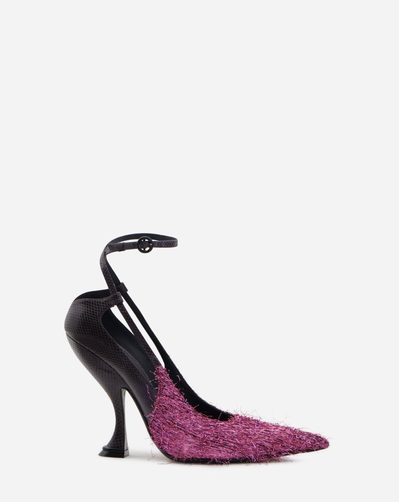 Lanvin Leather And Lurex Rita Pumps Klackar Dam Rosa | FJ37-3917P9