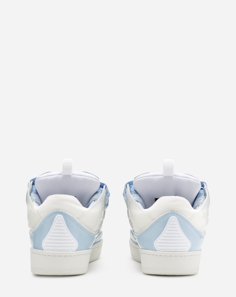 Lanvin Leather And Technical Material Curb Sneakers Sneakers Dam Blå | ZW25-6595I4