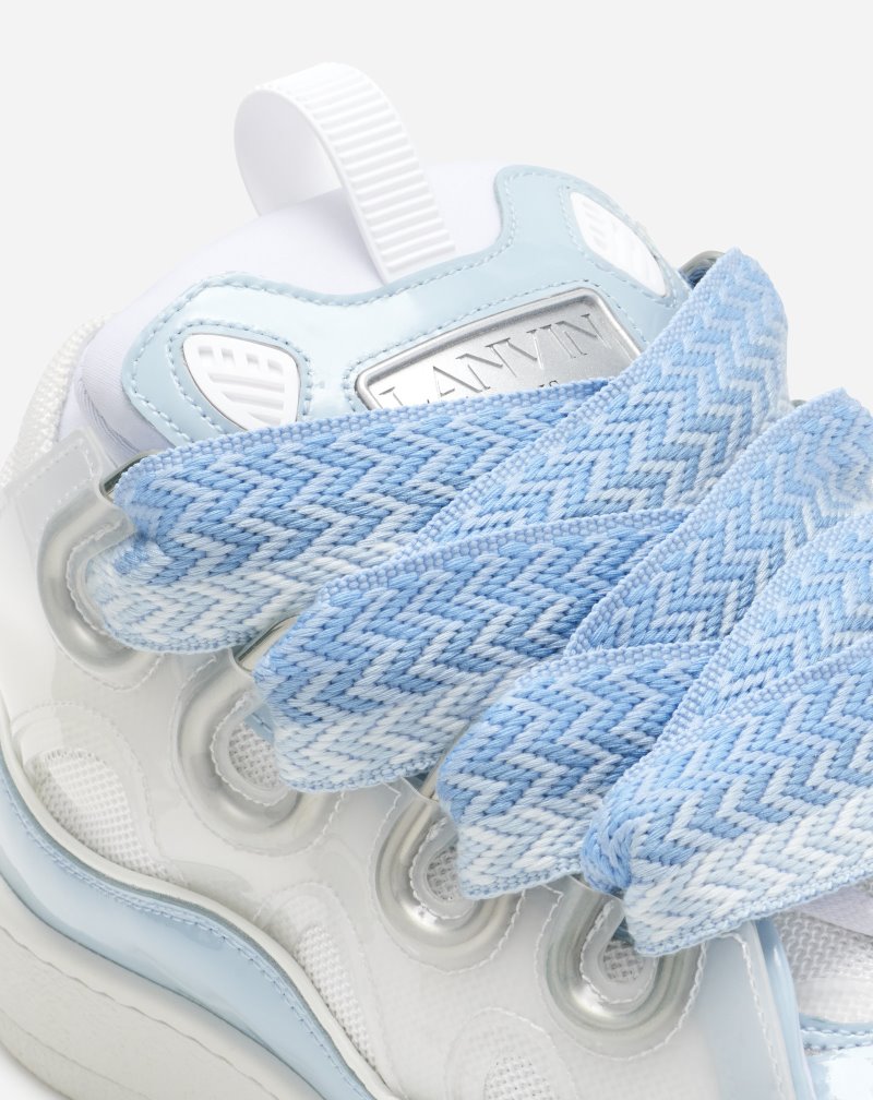 Lanvin Leather And Technical Material Curb Sneakers Sneakers Dam Blå | ZW25-6595I4
