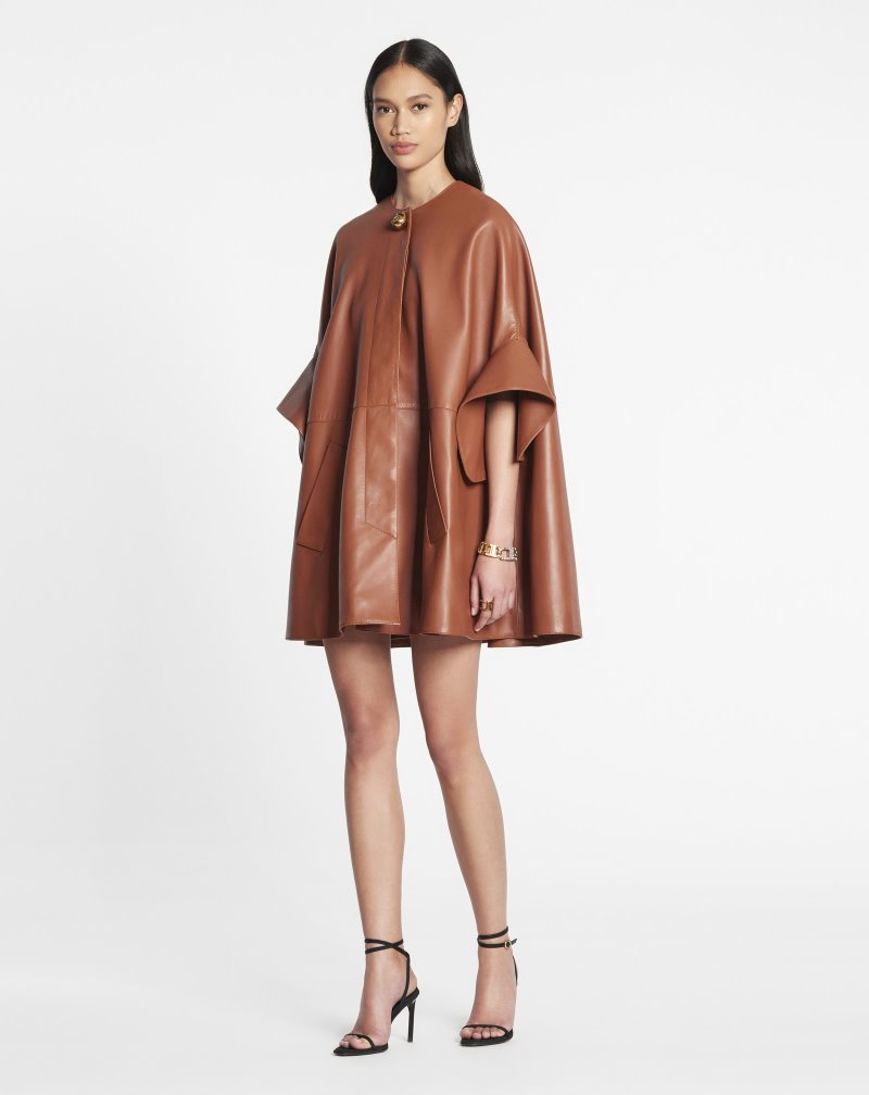 Lanvin Leather Cape Rockar Dam Bruna | CE65-1115J7