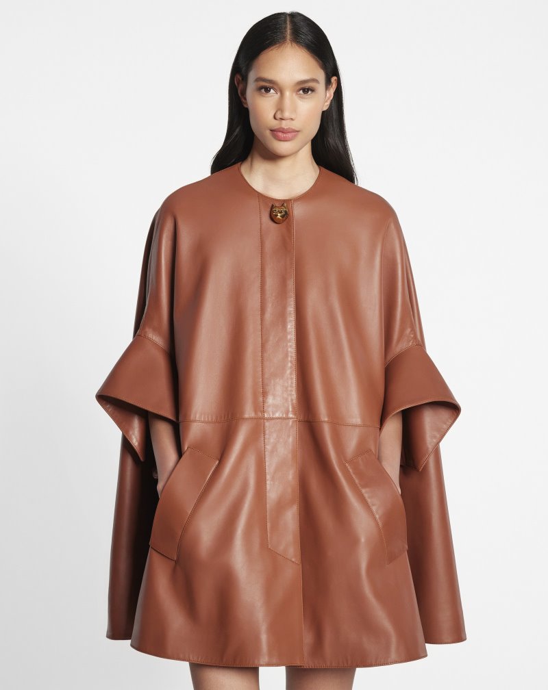 Lanvin Leather Cape Rockar Dam Bruna | CE65-1115J7