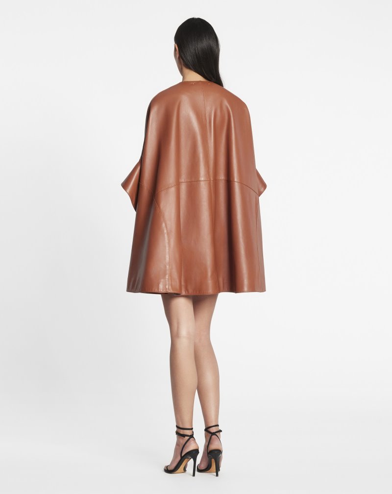 Lanvin Leather Cape Rockar Dam Bruna | CE65-1115J7