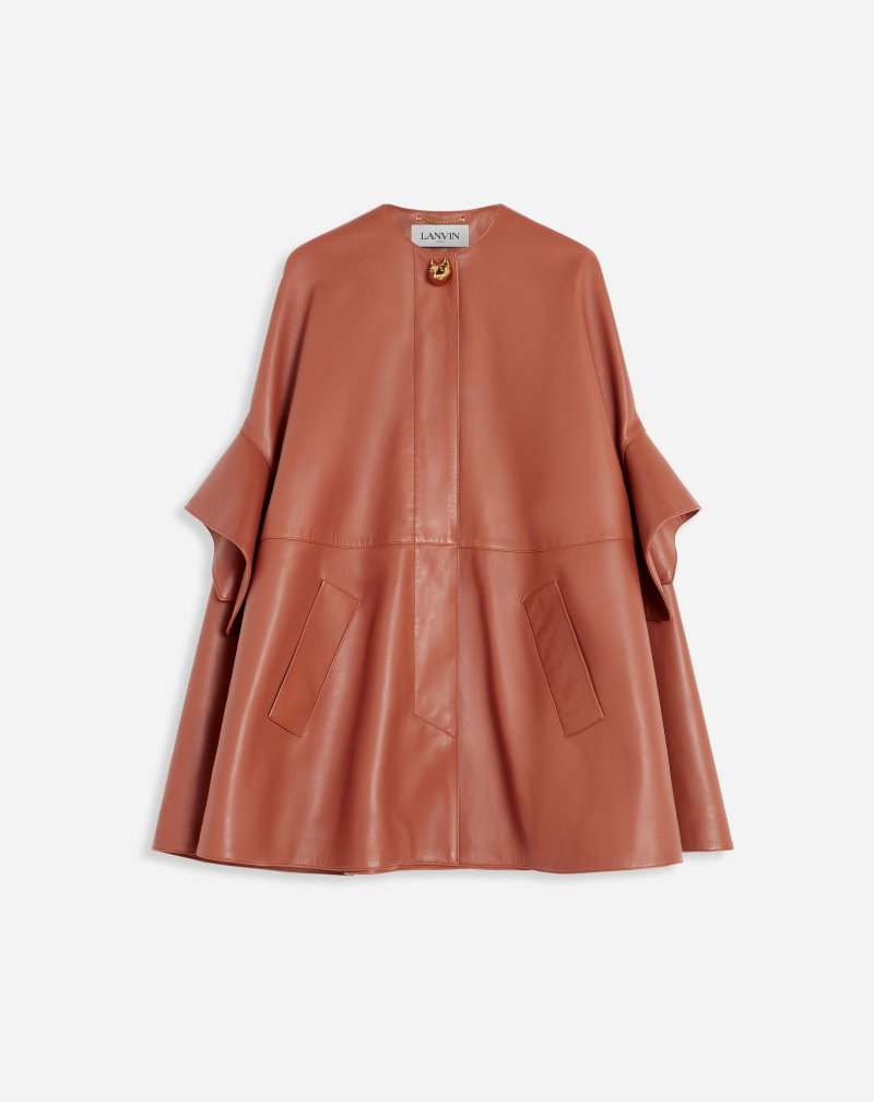 Lanvin Leather Cape Rockar Dam Bruna | CE65-1115J7