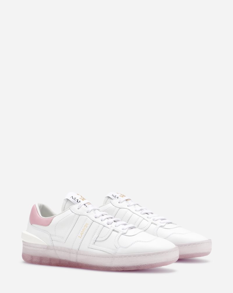Lanvin Leather Clay Sneakers Sneakers Dam Vita Rosa | WQ25-0275A9