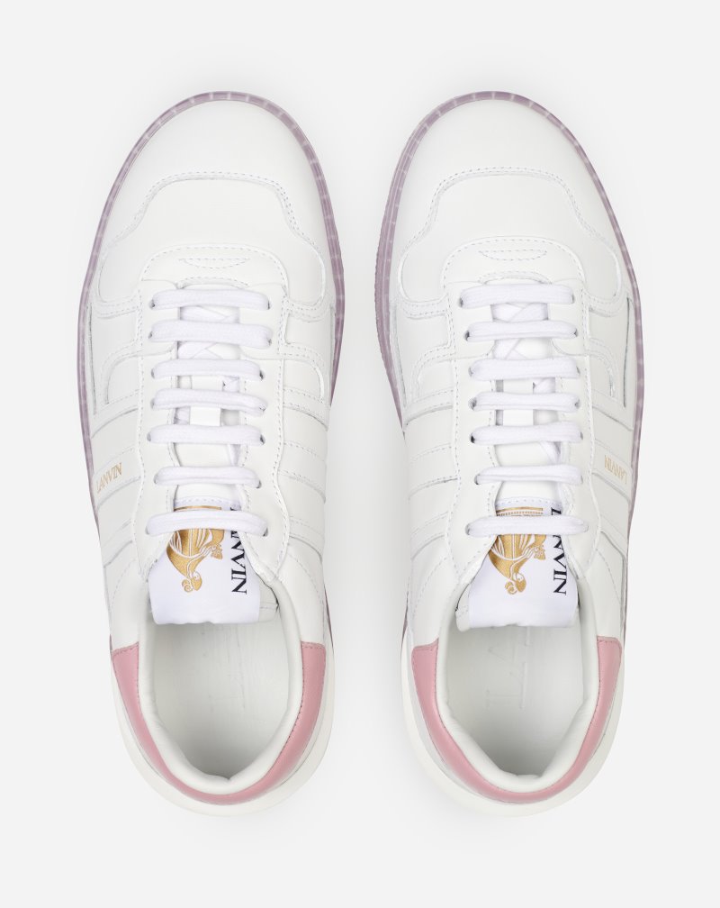 Lanvin Leather Clay Sneakers Sneakers Dam Vita Rosa | WQ25-0275A9