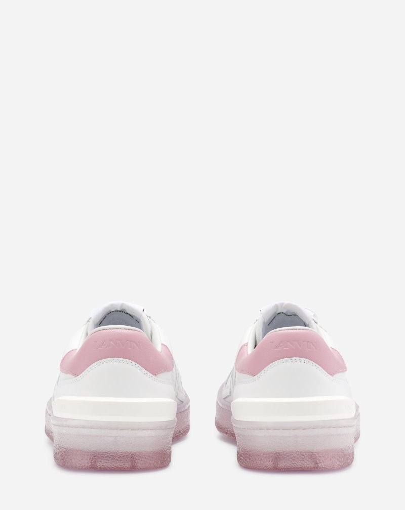 Lanvin Leather Clay Sneakers Sneakers Dam Vita Rosa | WQ25-0275A9