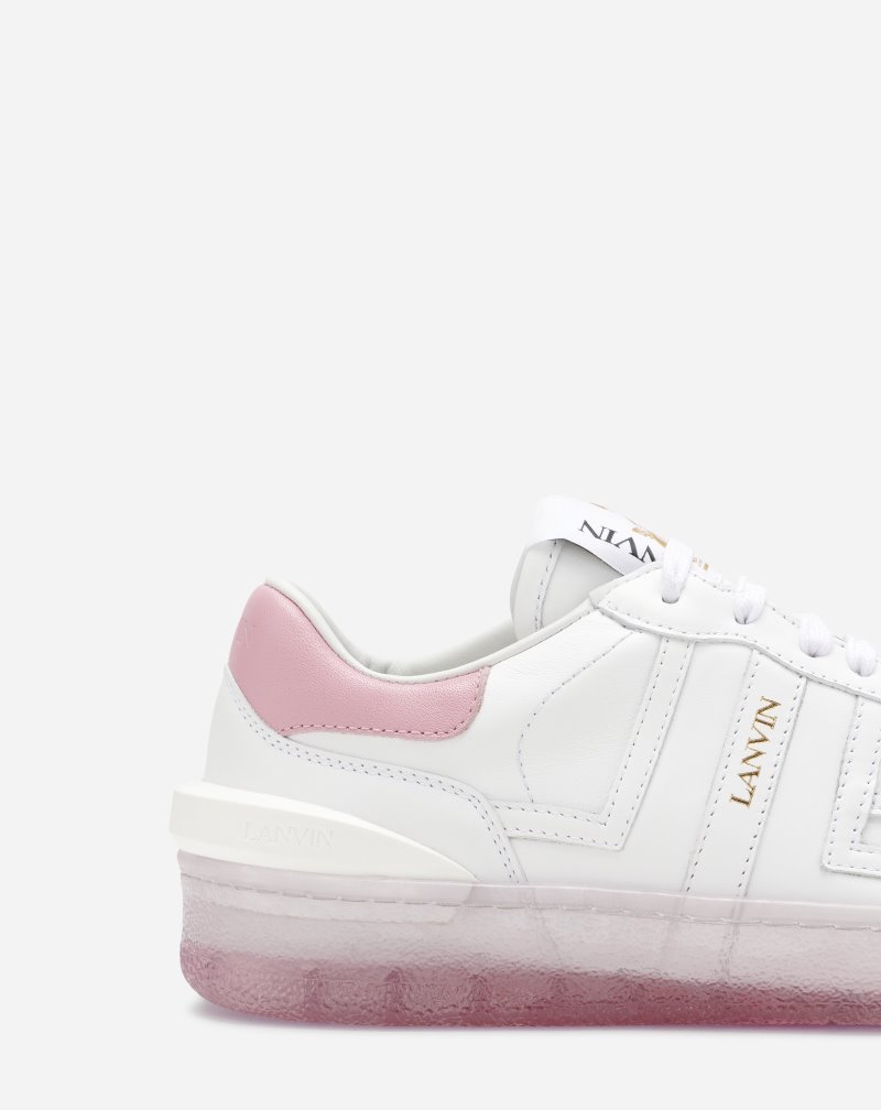 Lanvin Leather Clay Sneakers Sneakers Dam Vita Rosa | WQ25-0275A9