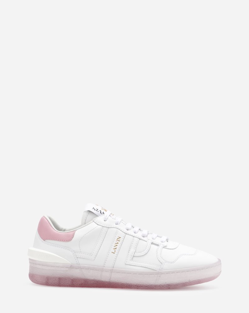 Lanvin Leather Clay Sneakers Sneakers Dam Vita Rosa | WQ25-0275A9