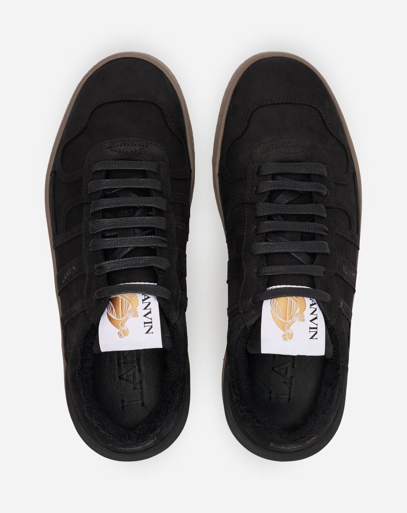 Lanvin Leather Clay Sneakers Sneakers Herr Svarta | XP82-3282D8