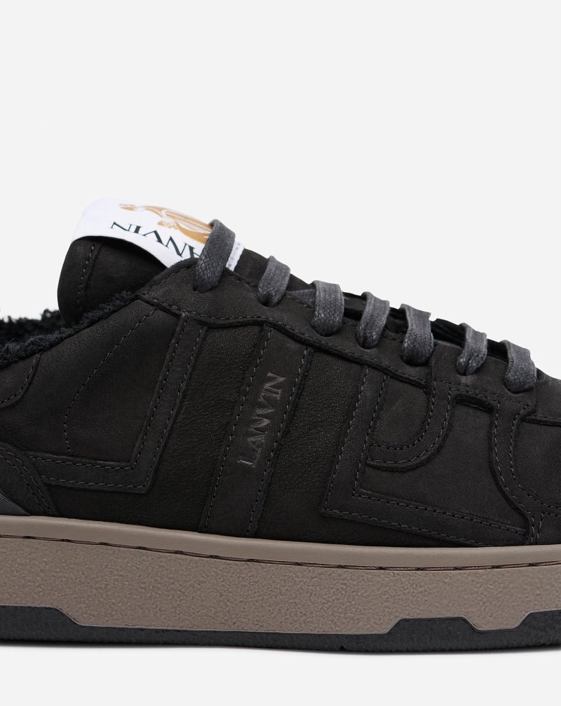 Lanvin Leather Clay Sneakers Sneakers Herr Svarta | XP82-3282D8