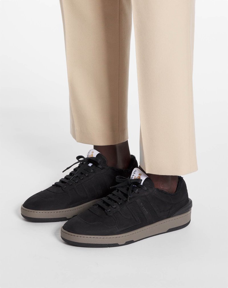 Lanvin Leather Clay Sneakers Sneakers Herr Svarta | XP82-3282D8