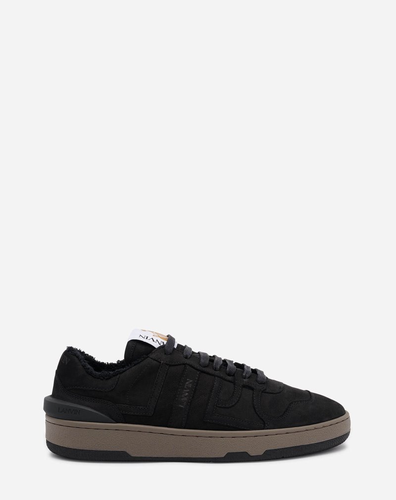 Lanvin Leather Clay Sneakers Sneakers Herr Svarta | XP82-3282D8