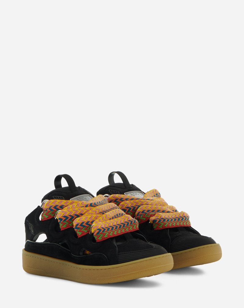 Lanvin Leather Curb Mule Sneakers Sneakers Dam Svarta | WT46-5756D2