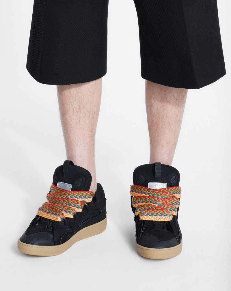 Lanvin Leather Curb Mule Sneakers Sneakers Herr Svarta | JA50-1640U2