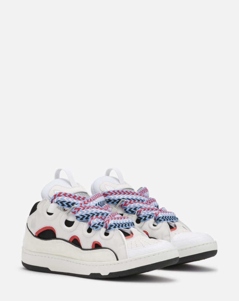 Lanvin Leather Curb Sneaker Sneakers Dam Blå | MG53-7383D9