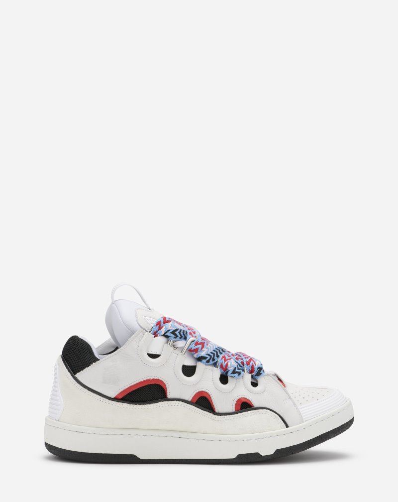 Lanvin Leather Curb Sneaker Sneakers Dam Blå | MG53-7383D9