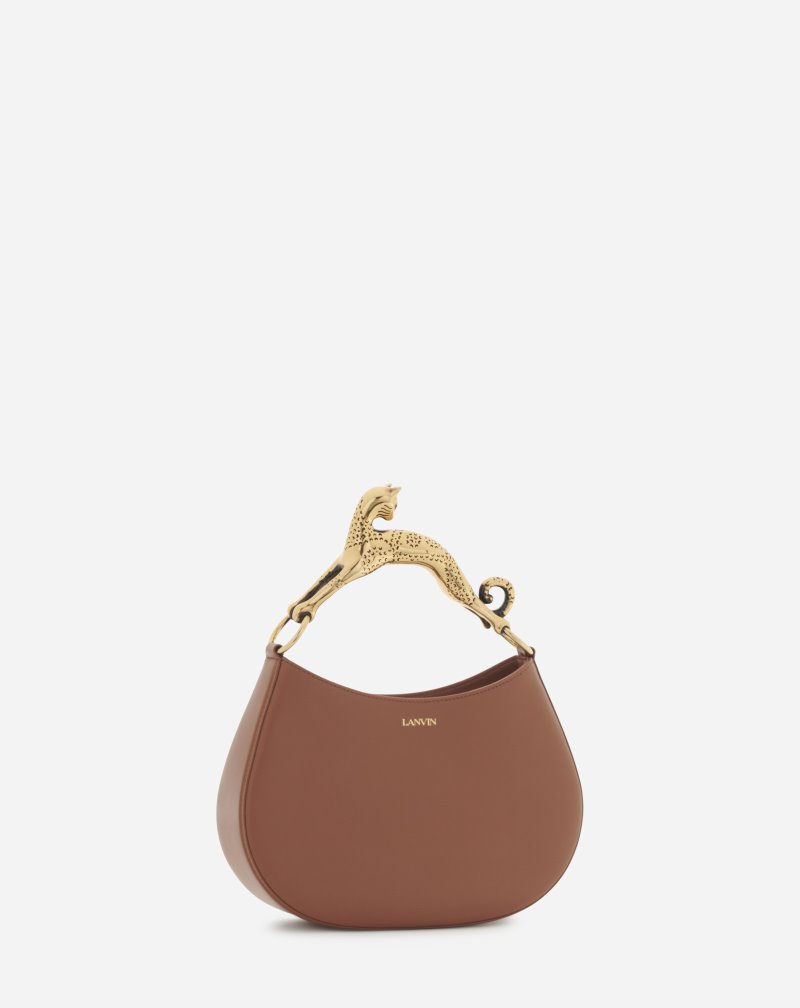 Lanvin Leather Hobo Cat Bag Sm Hobo Väska Dam Bruna | HY47-3277E0
